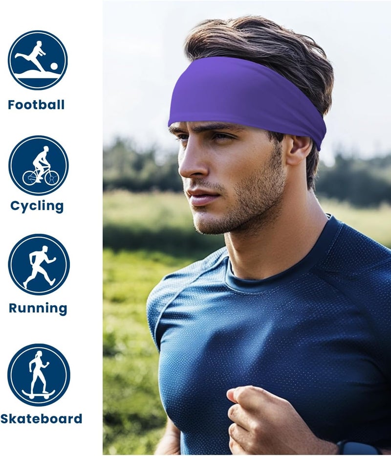 Supeniu Headband for Men & Women, Sweat Wicking Sports Sweatband Headbands, Workout Running Training Yoga Basketball Hairband - Image 2